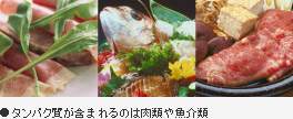 タンパク質が含まれるのは肉類や魚介類
